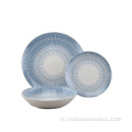 Conception florale luxe bon marché plats en gros assiettes blanches